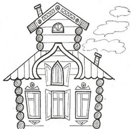 Теремок раскраска для детей