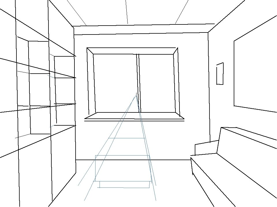Рисунок комнаты 7 класс легко. Перспектива комнаты сбоку. Комната в перспективе. Рисование комнаты в перспективе. Фронтальная перспектива интерьера комнаты.