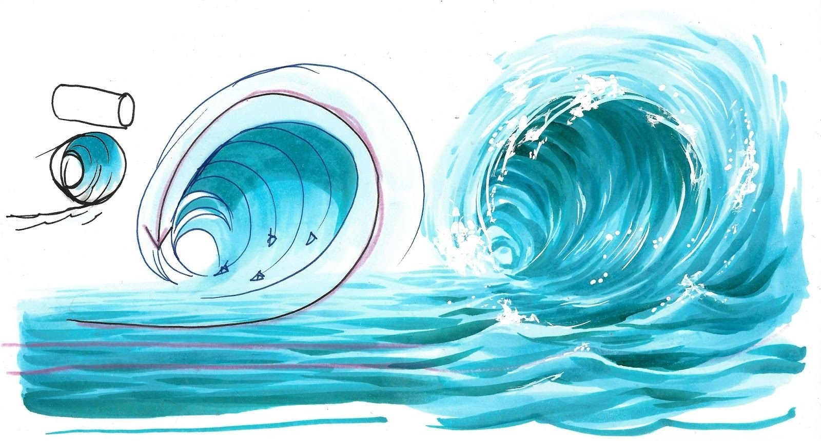Тутор по рисованию морской волны