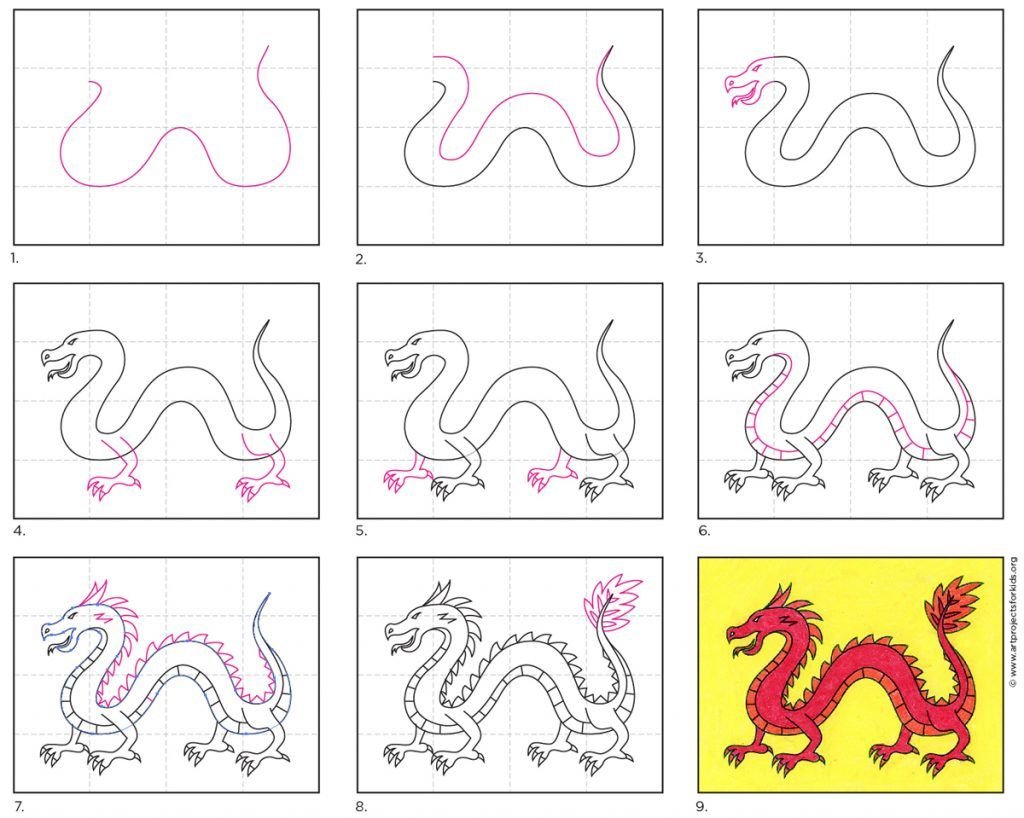 Как рисовать китайского дракона