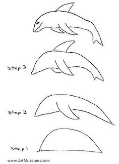 Поэтапное рисование морского конька