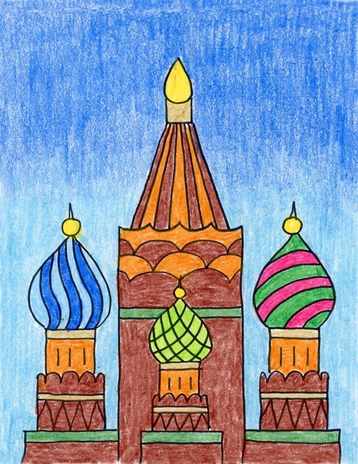 Кремль рисунок для срисовки