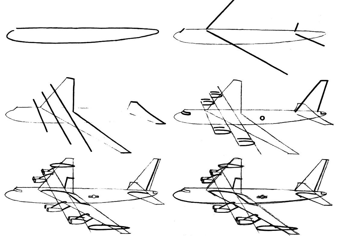 Военный самолет рисунок поэтапно