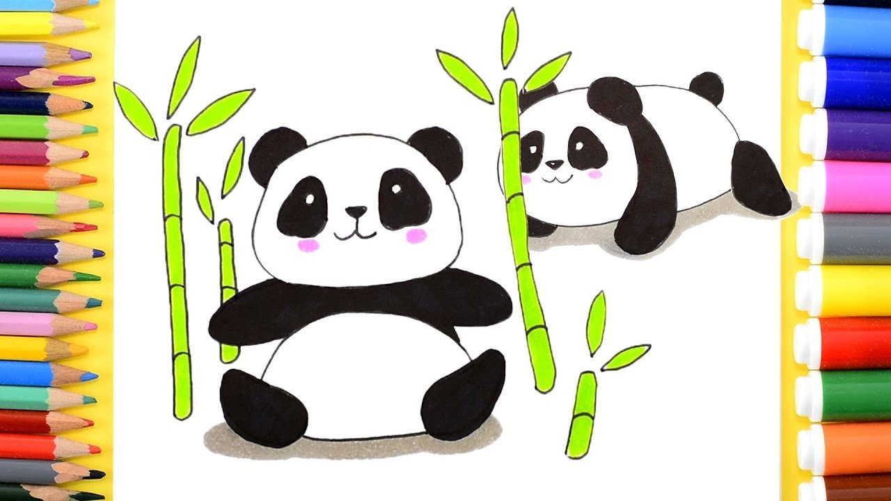 Панда рисунок для детей легкий
