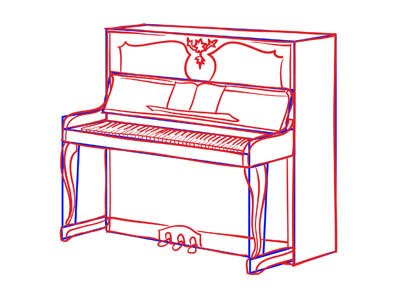 Рисунки фортепиано цветными карандашами