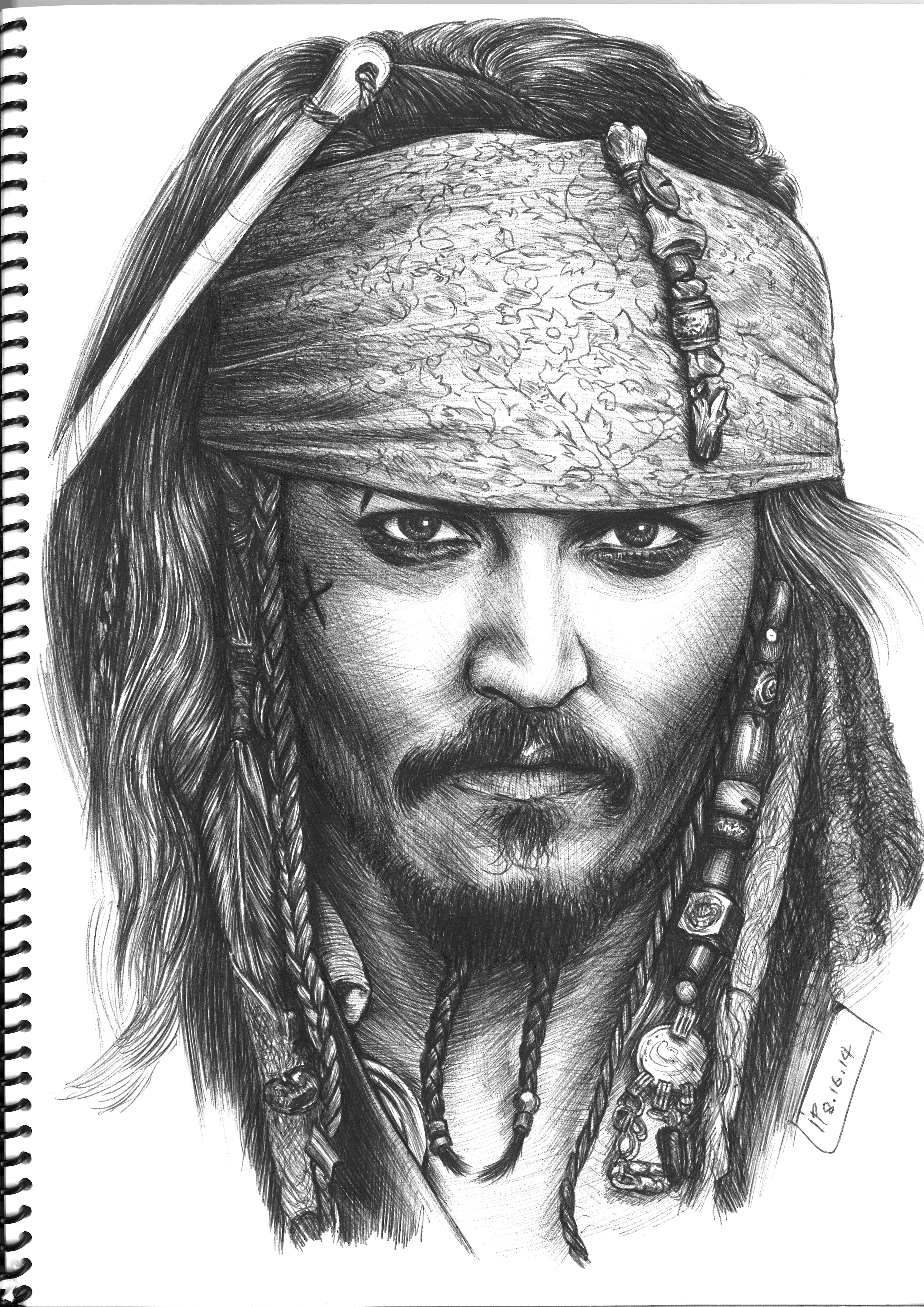 Джонни Депп пираты портрет