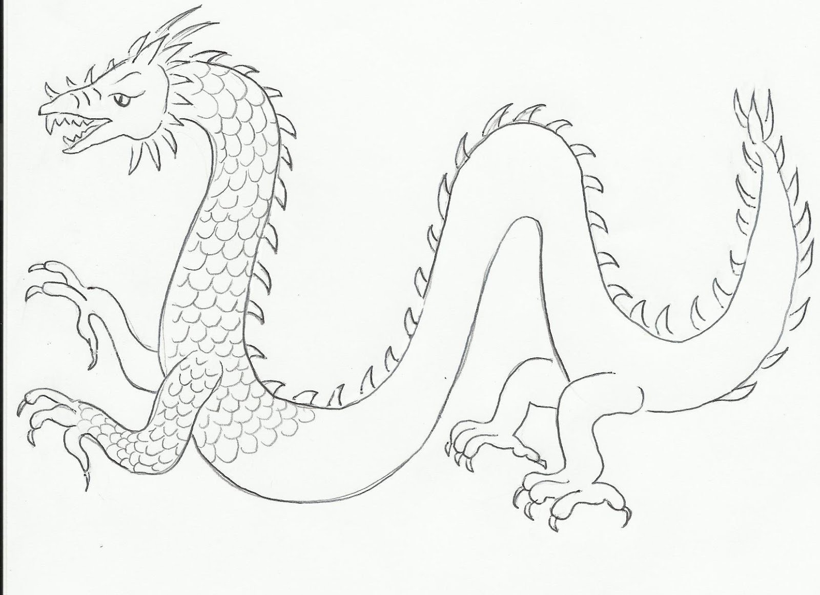 Китайский дракон рисунок легкий