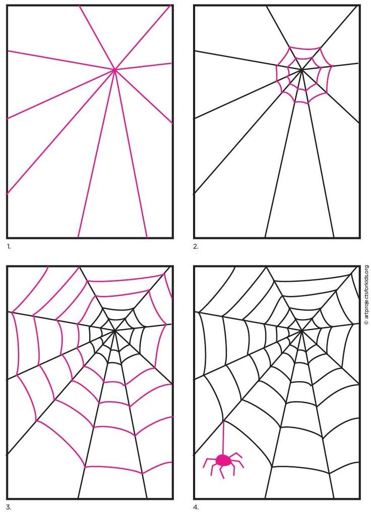 Как нарисовать паука пошагово