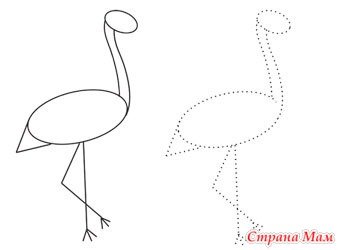 Как нарисовать журавля карандашом поэтапно для детей