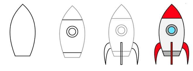 Поэтапное рисование ракеты. Ракета для рисования для детей. Поэтапное рисование ракеты для детей. Алгоритм рисования для дошкольников ракета. Ракета рисунок поэтапно