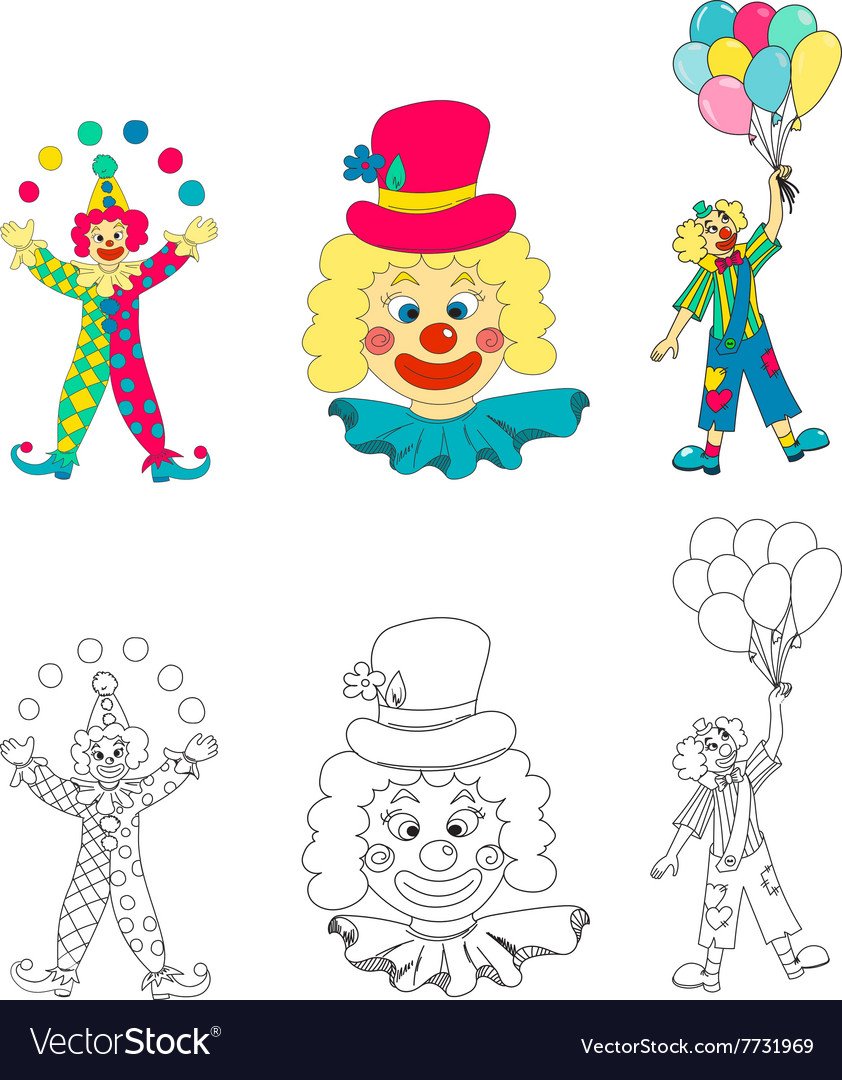 Поэтапное рисование клоуна в цирке