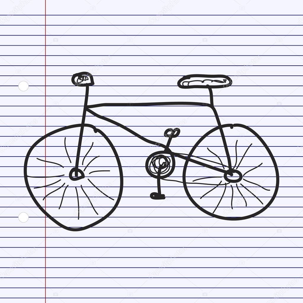 Постепенное рисование велосипеда
