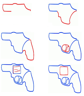 Как рисовать пистолет по этапам