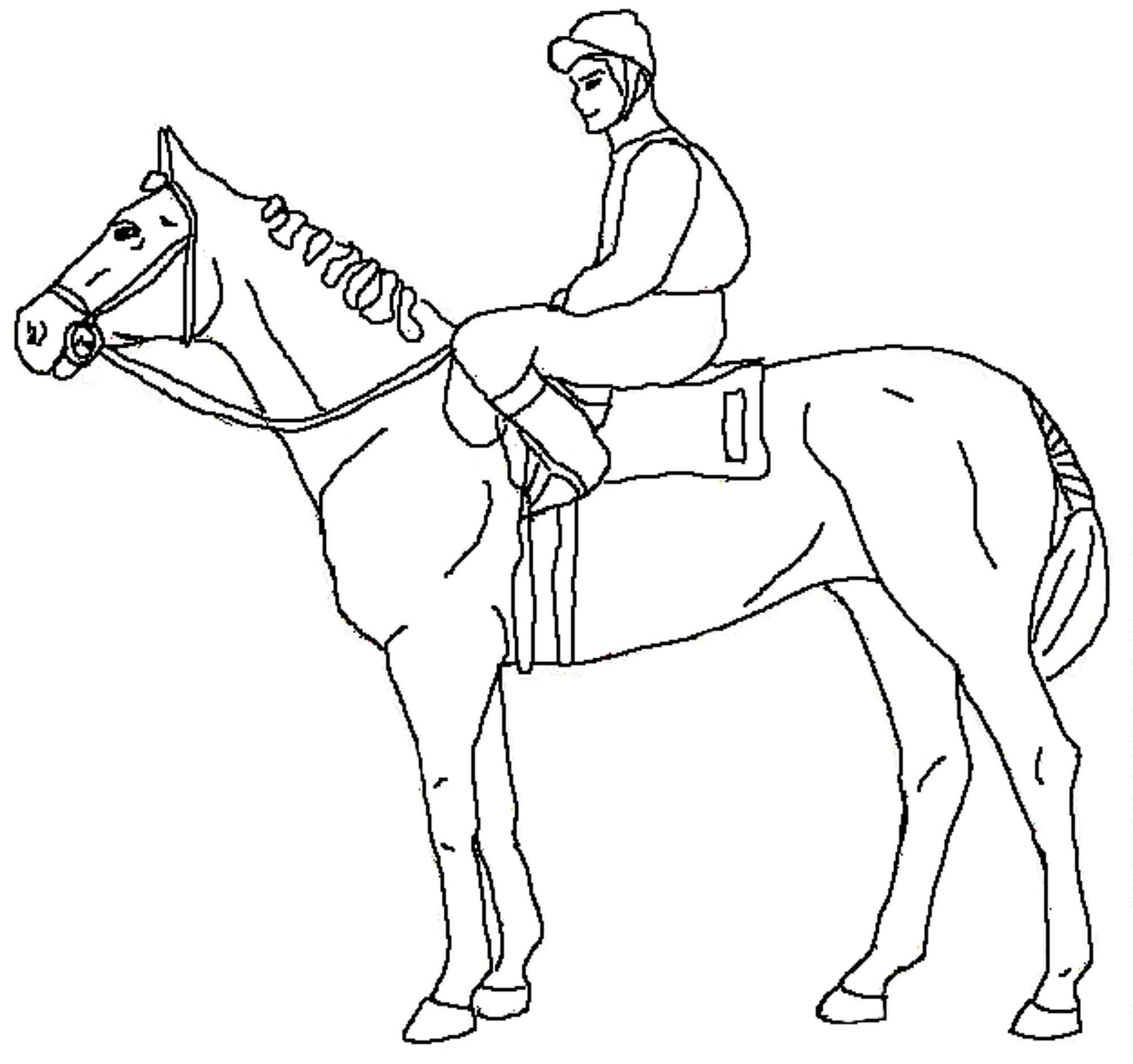 Раскраска лошадка с человеком