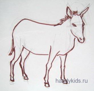 Маленький ослик рисунок