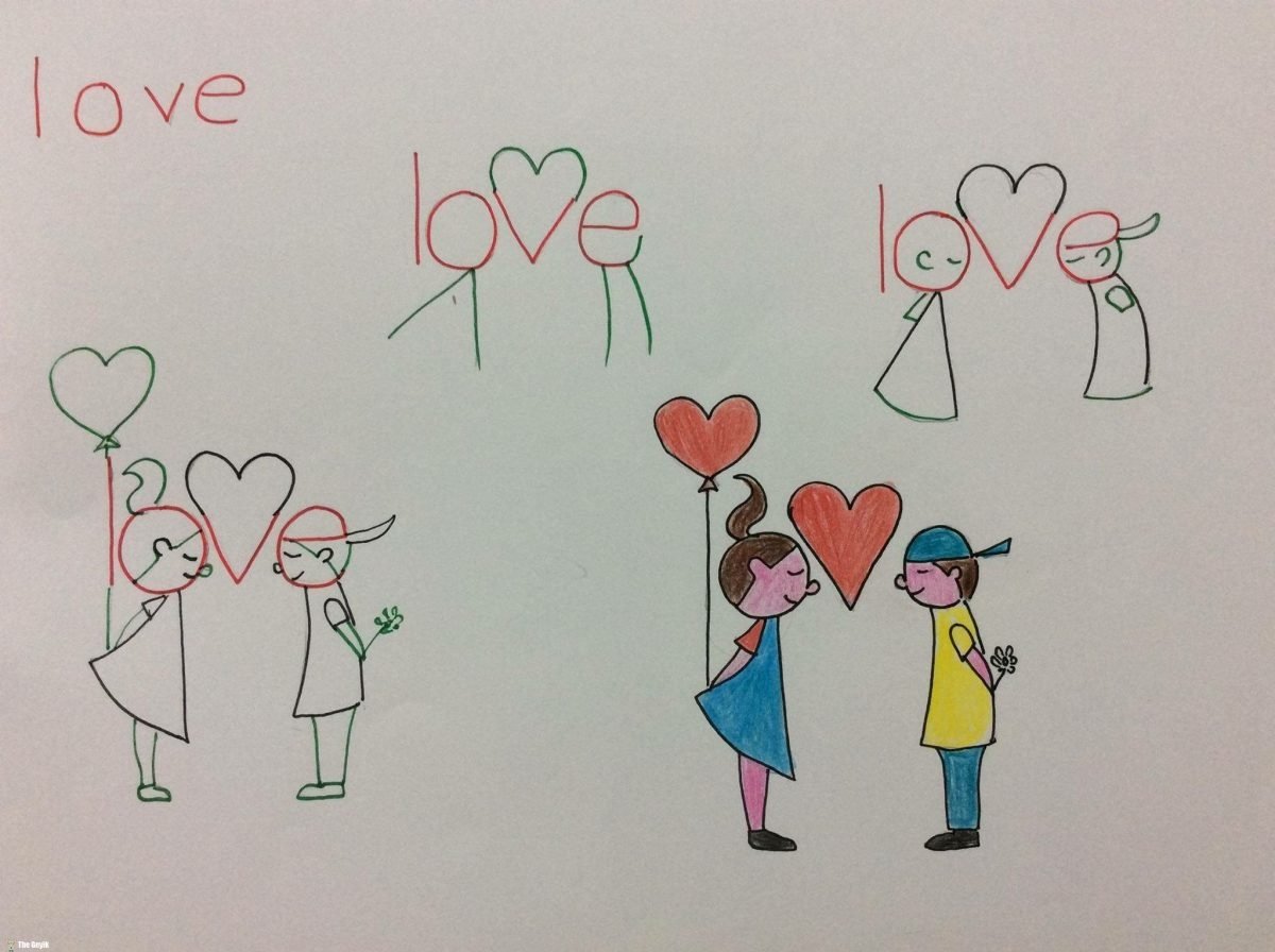 Рисунок любви легко для детей