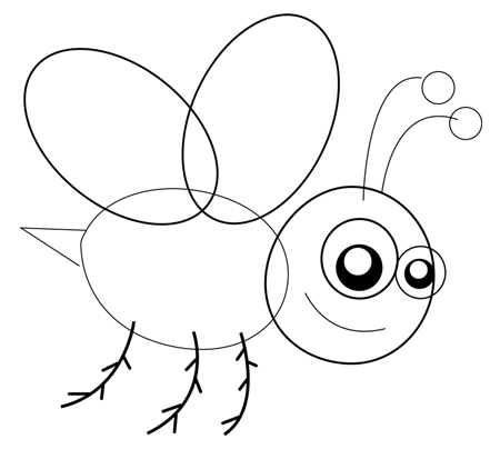 Пчела рисунок для детей карандашом