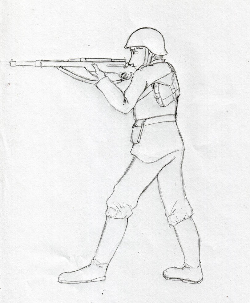 Солдат карандашом