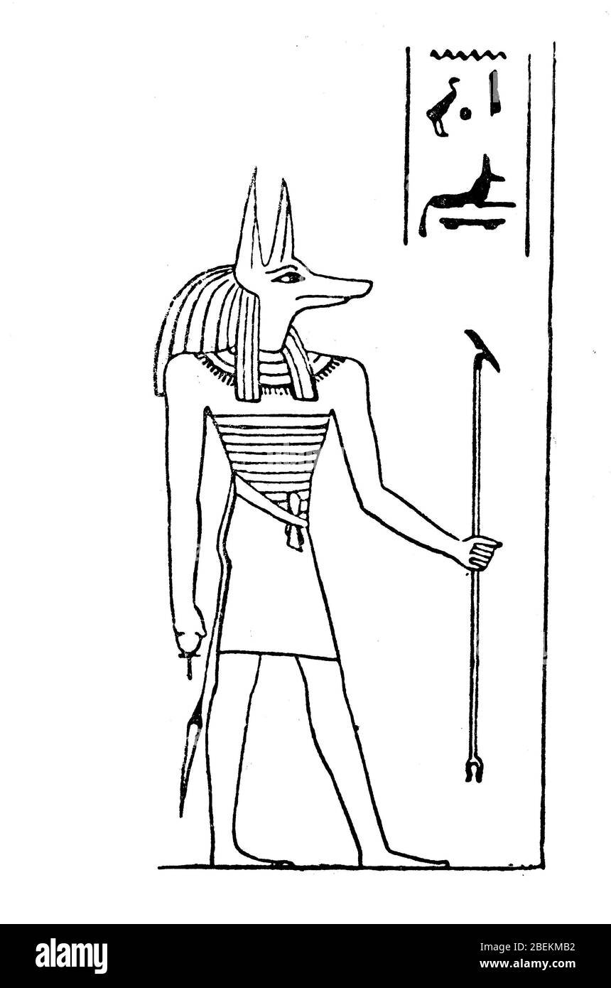 Рисунок египетского Бога Анубиса