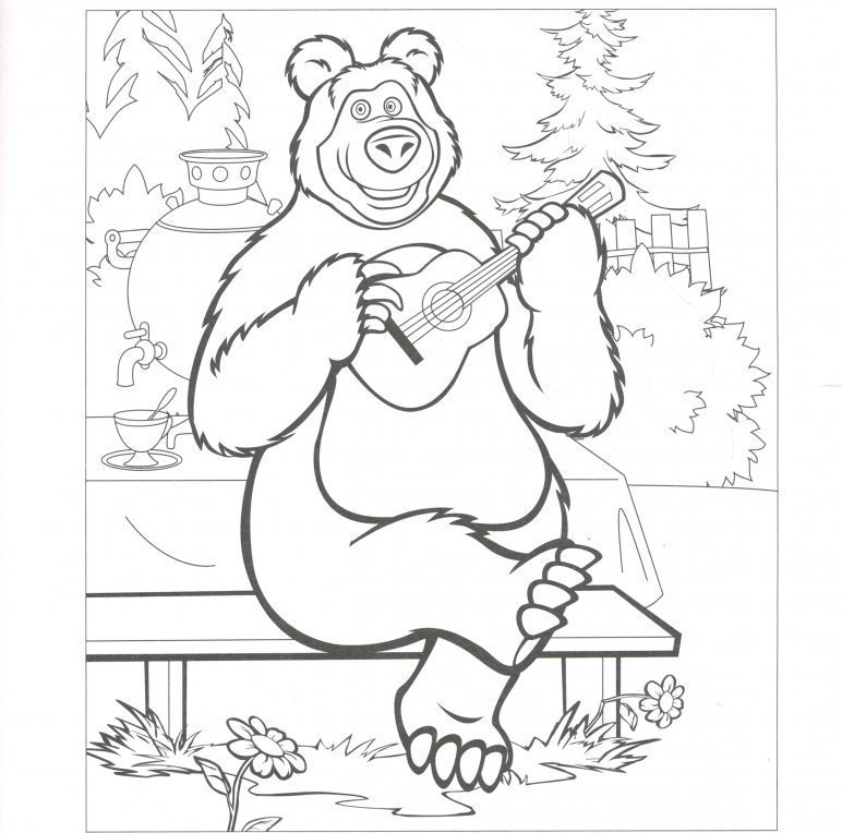 Песня руки начинают рисовать маша и медведь. Раскраска. Маша и медведь. Медведь раскраска. Маша и медведь рисунок. Маша и медведь раскраска для малышей.