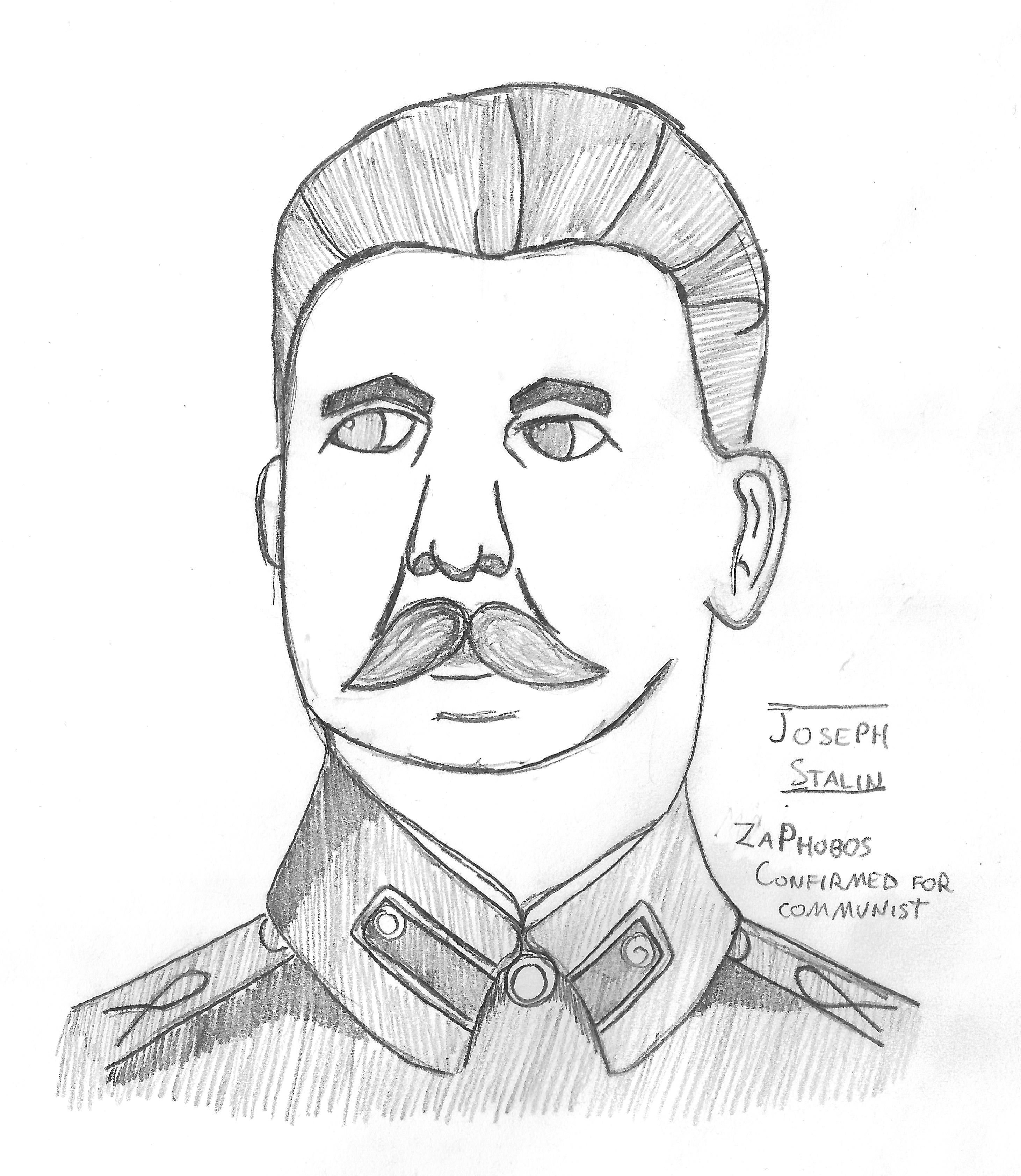 Сталин Иосиф Виссарионович рисунок легкий