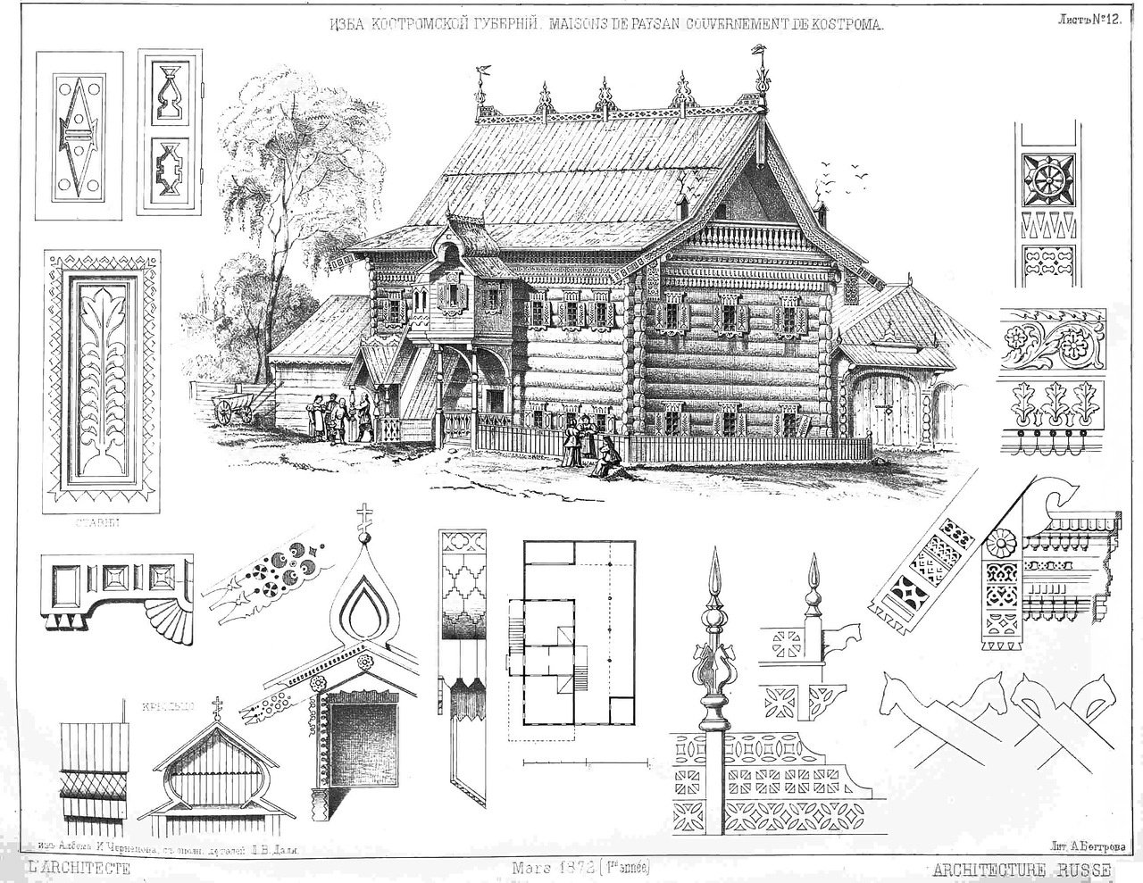 Деревянная архитектура древней Руси чертежи