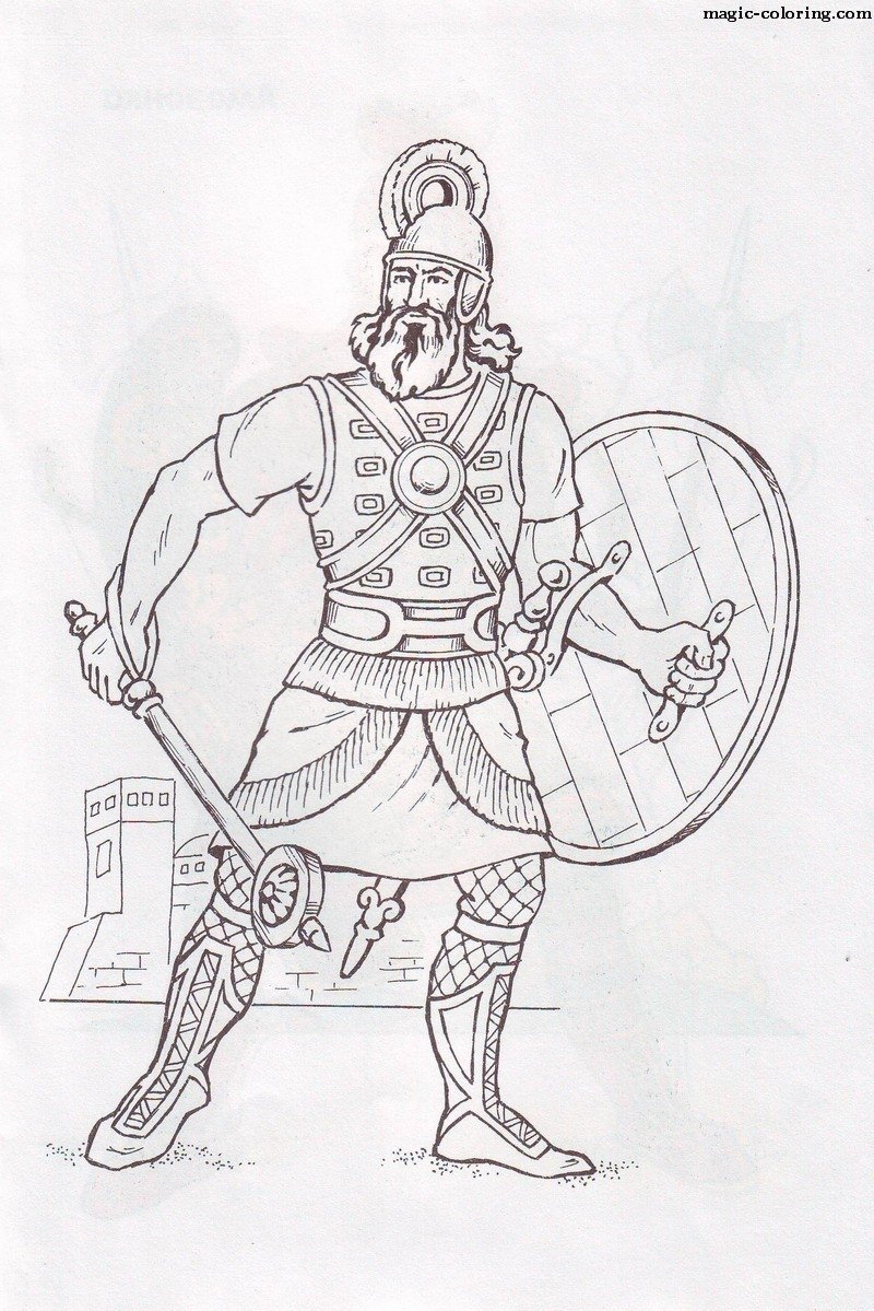 Древний воин раскраска
