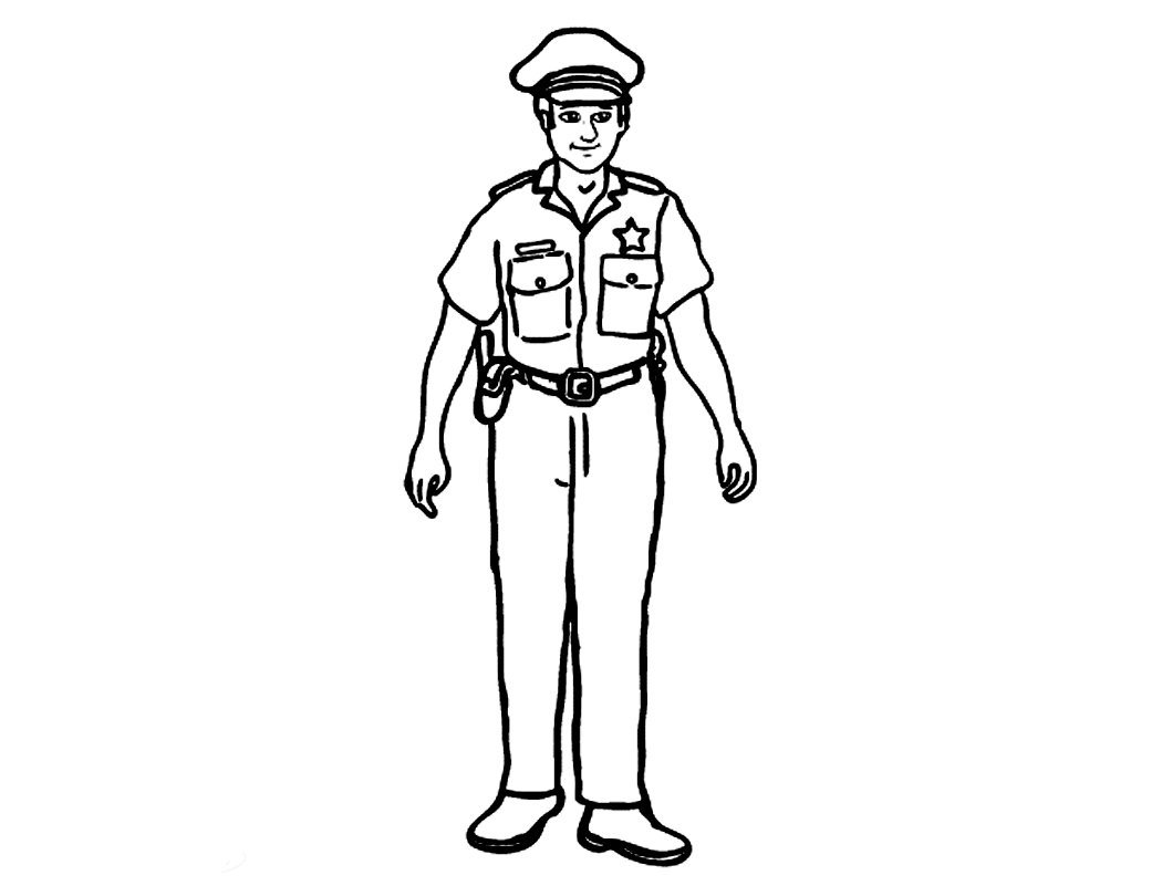 Полицейский рисунок карандашом
