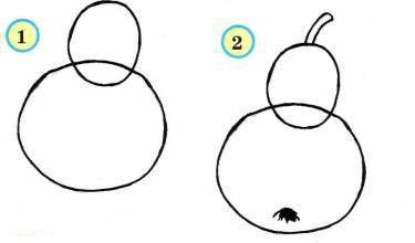 Поэтапное рисование груши