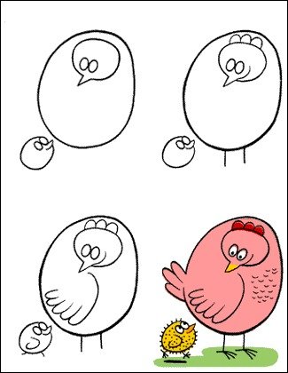 Как нарисовать цыплёнка по номерам