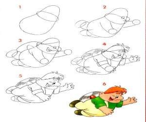 Пошаговое рисование Карлсона