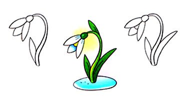 Пейзаж набросок для детей