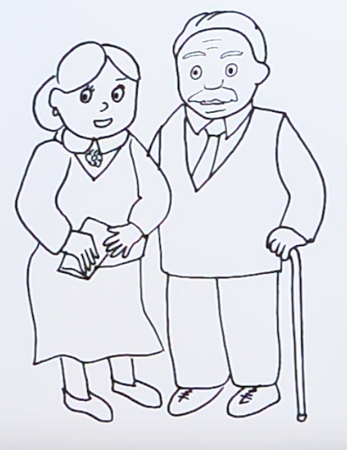 Рисунок бабушки поэтапно