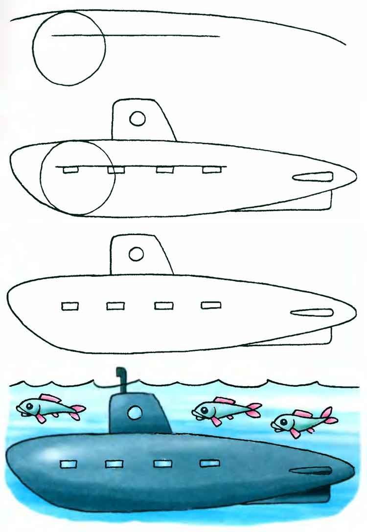 Схемы рисования военной техники для дошкольников