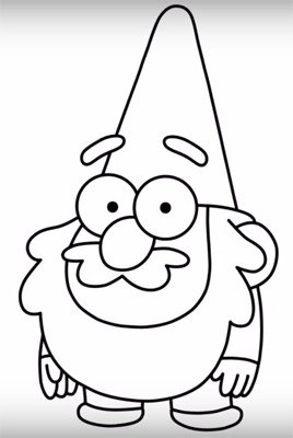 Гном из Гравити Фолз раскраска