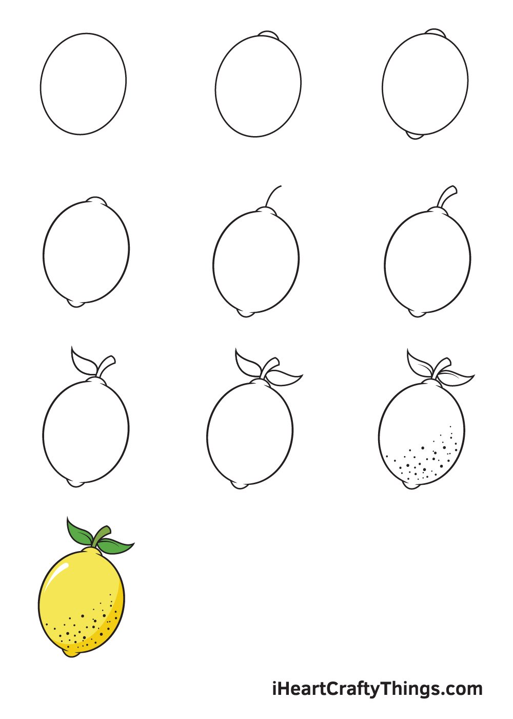 Лимон рисунок карандашом поэтапно