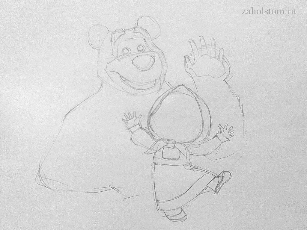 Сами начинают руки рисовать маша и медведь. Маша и медведь рисунок карандашом. Маша и медведь для рисования. Медведь рисунок карандашом. Медведь рисунок карандашом мультяшный.