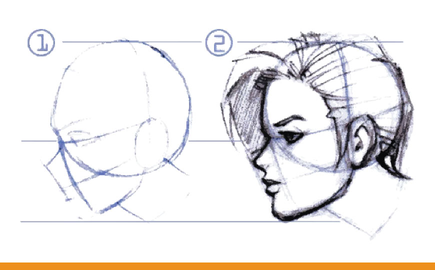 Профиль поэтапно. Рисование головы с боку. Рисование лица в профиль. Рисование лица в профиль поэтапно. Построение женской головы.