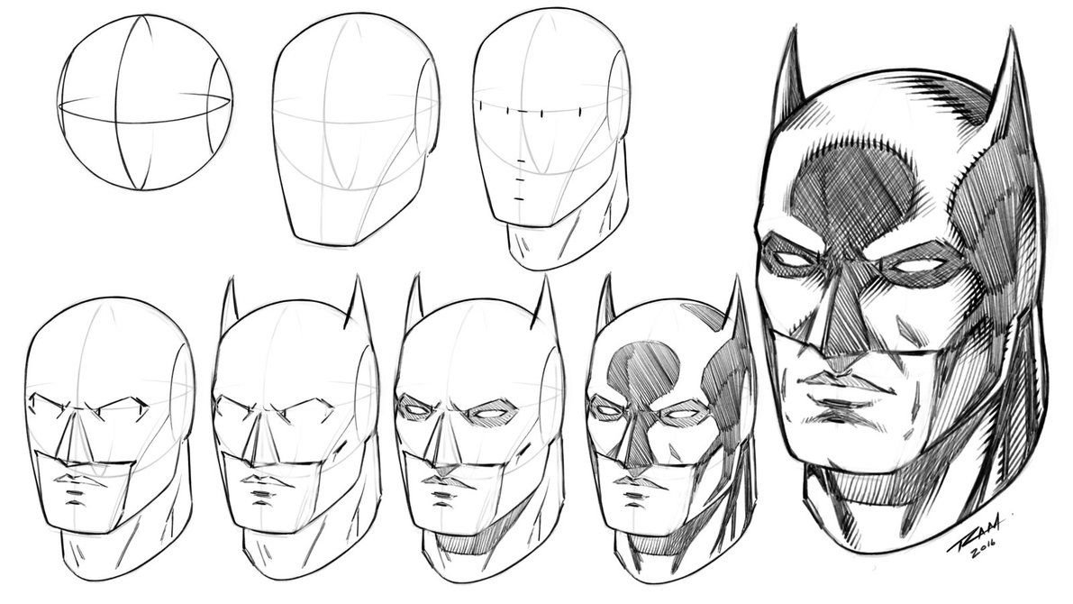 Бэтмен для рисования для начинающих