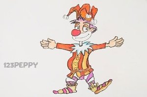 Кукла петрушка поэтапное рисование