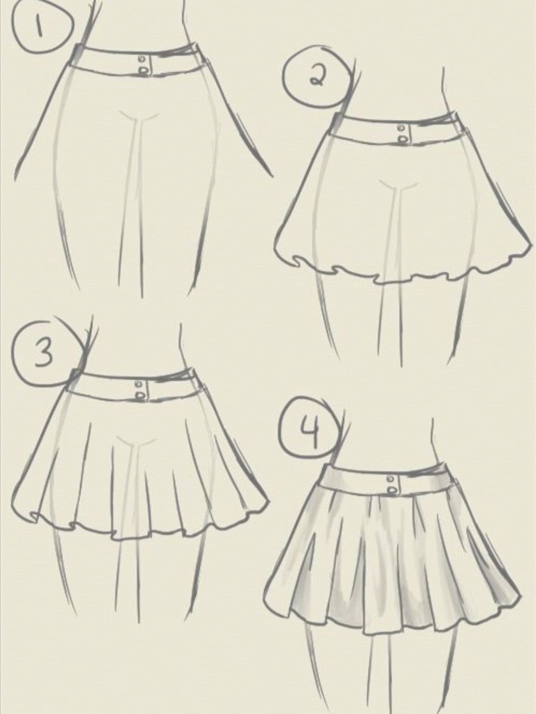 Рисование юбки