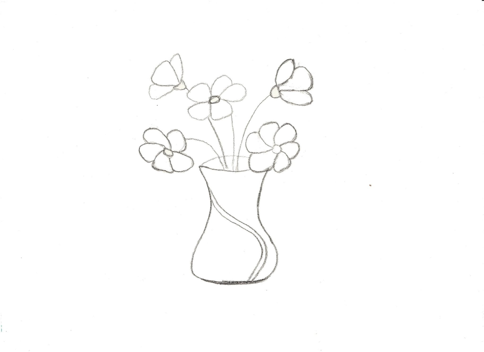 Поэтапное рисование вазы с цветами 1 класс