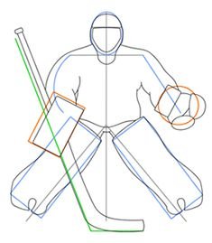 Нарисовать легко человек с клюшкой