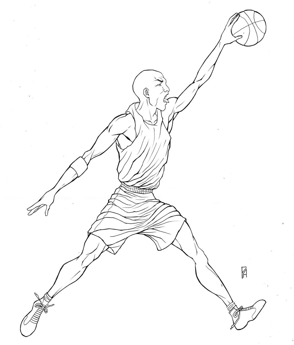 Рисунки карандашом баскетбол Майкл Джордан