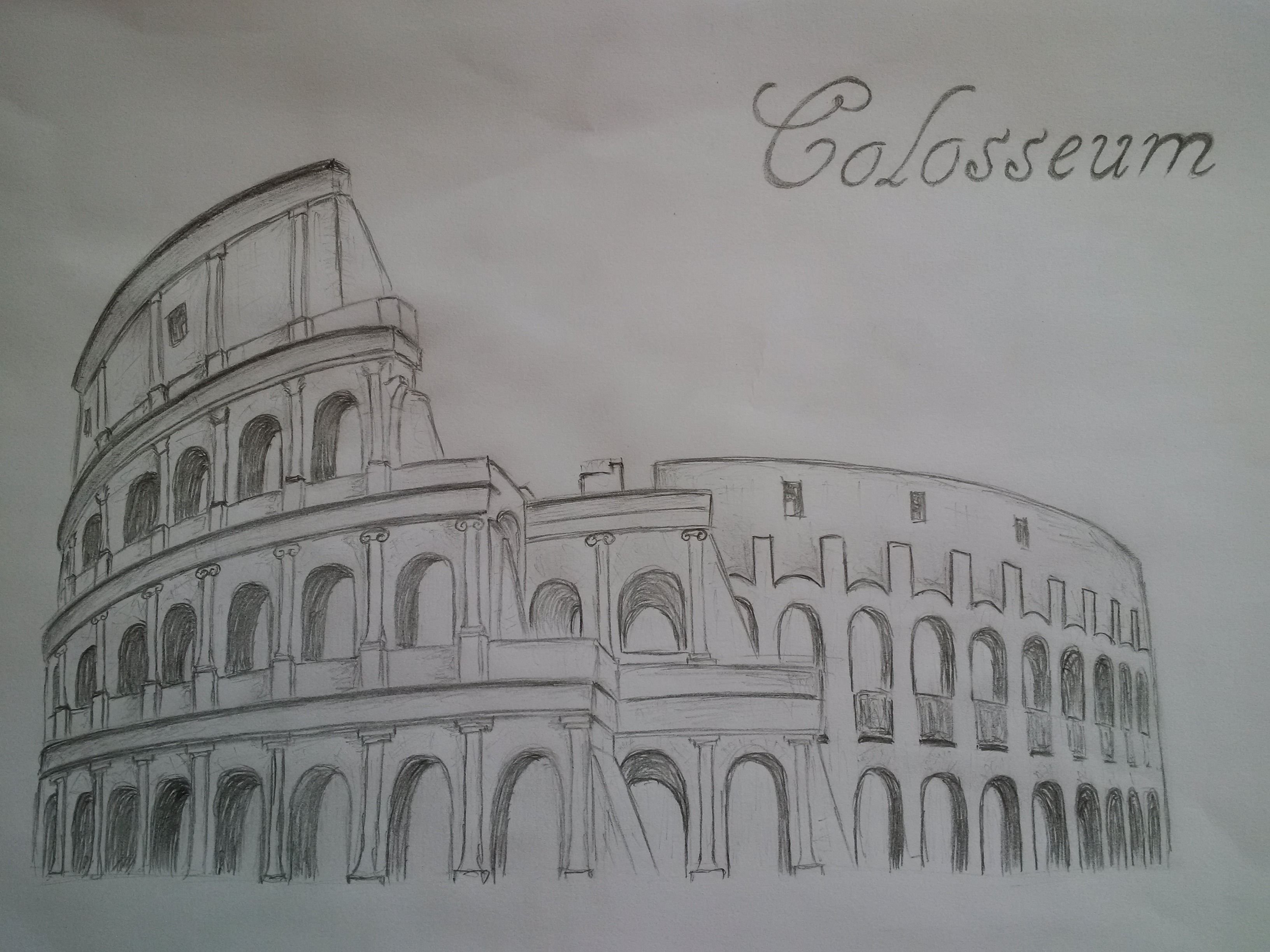 Древний Рим рисунки карандашом Колизей