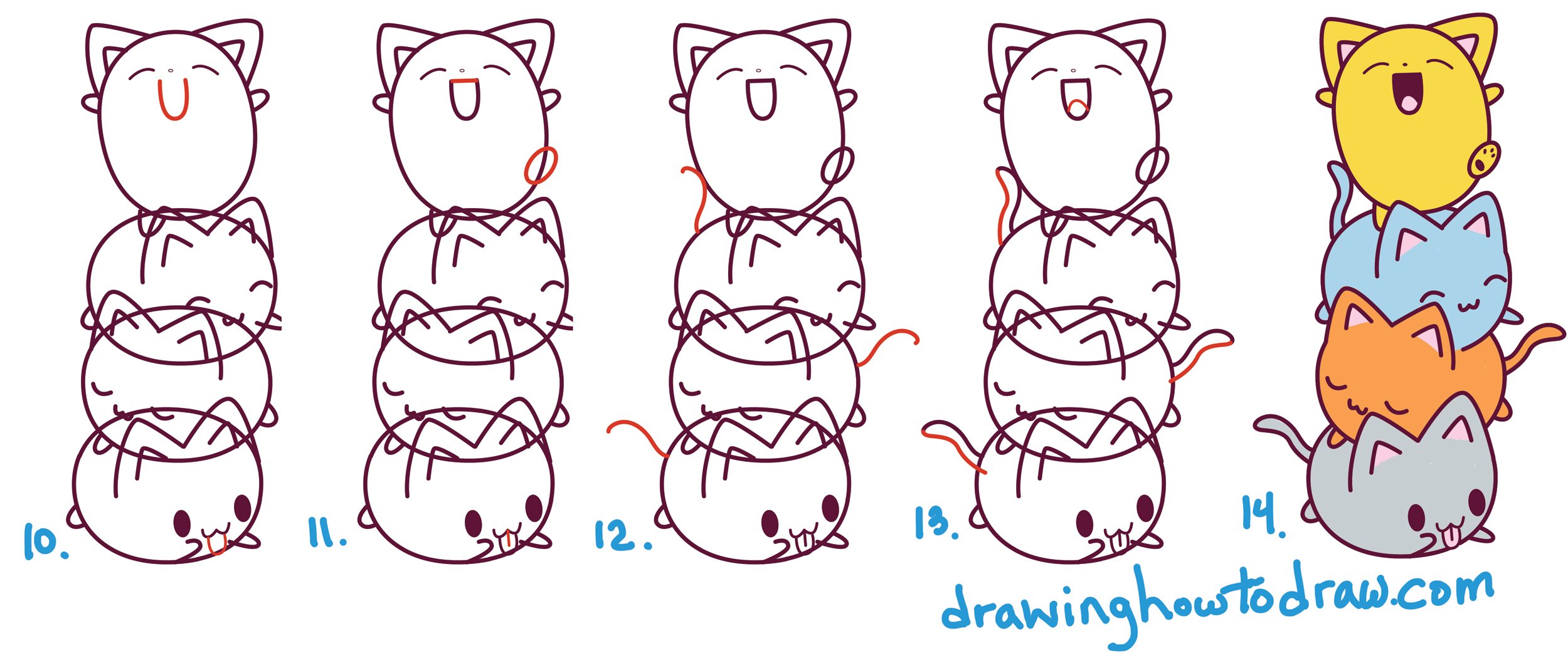 Draw Cat Step by Step