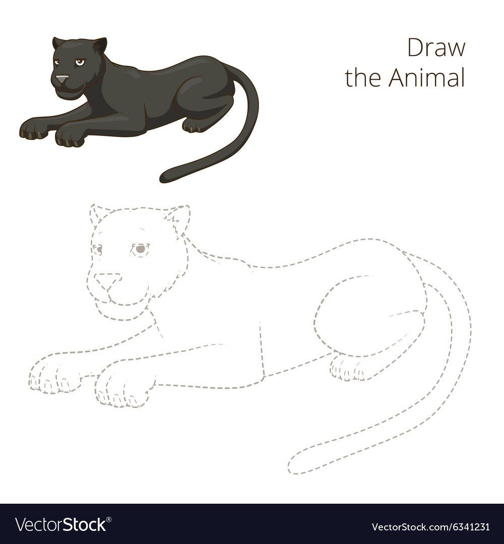 Пантера рисунок карандашом для детей легкий