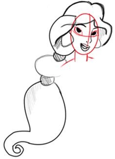 Рисуем принцессу Жасмин поэтапно