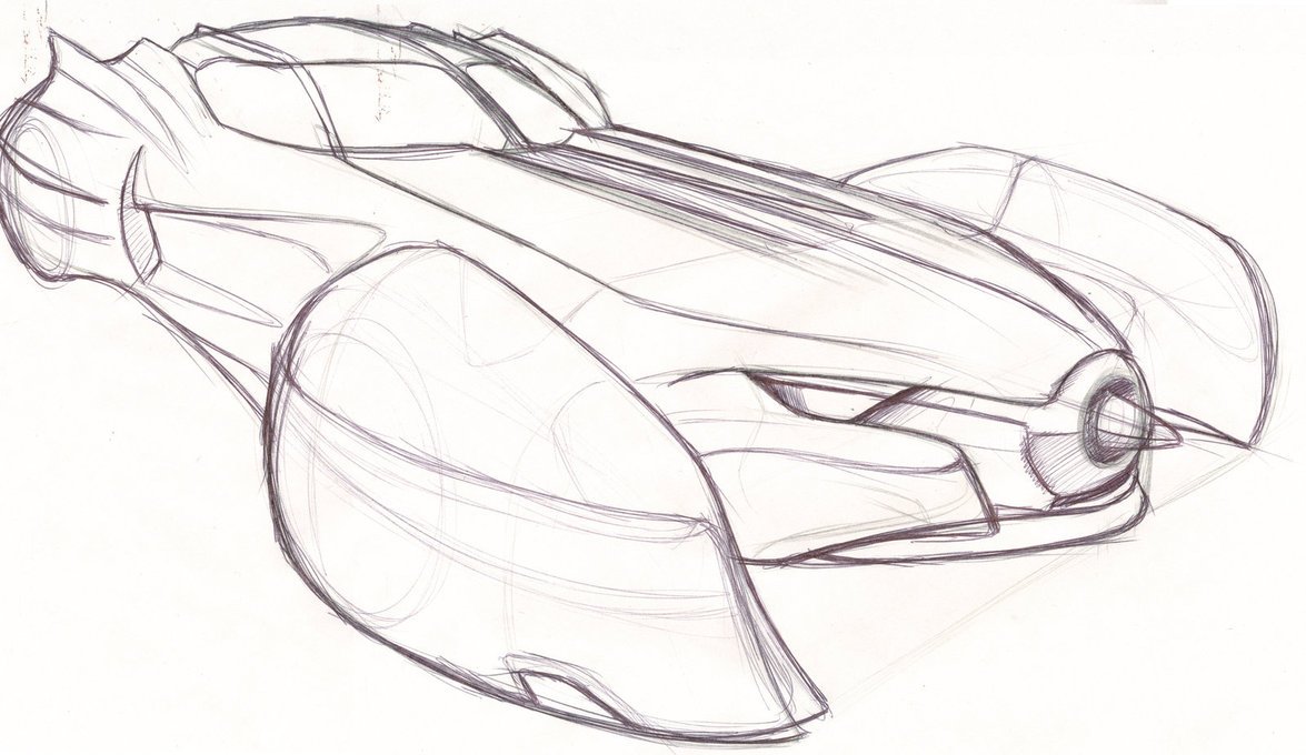 Автомобиль будущего рисование