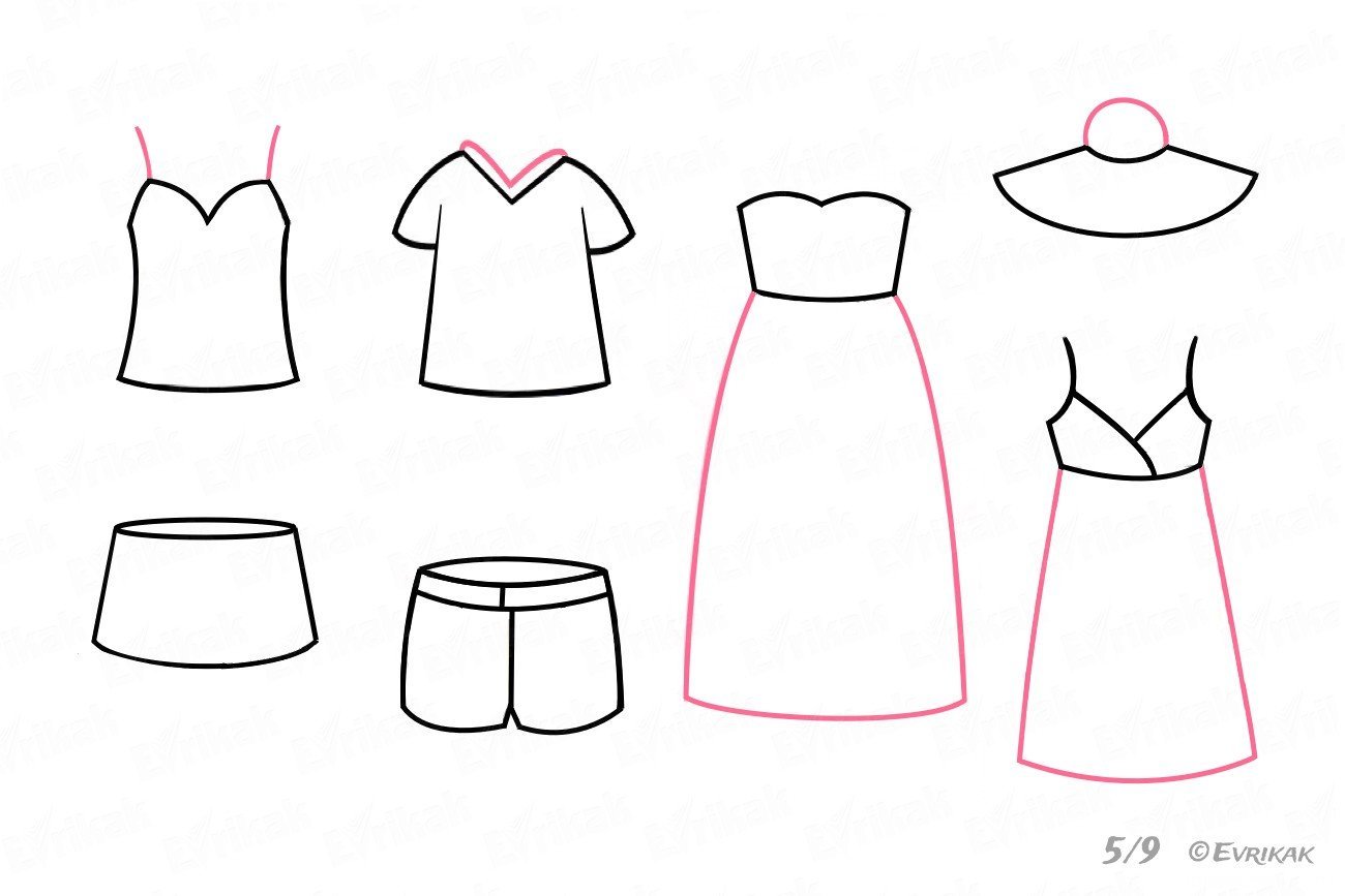 Как рисовать летнюю одежду